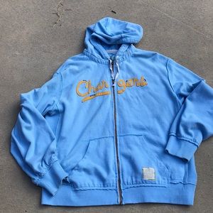Retro sport Chargers zipper hoodie